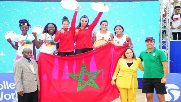 المغرب أسياد أفريقيا في الكرة الطائرة الشاطئية رجال وسيدات : فاطمة الزهراء الفخار