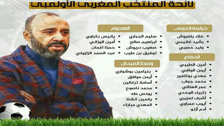 طارق السكتيوي يعلن عن أول لا ئحة له كمدرب للمنتخب الأولمبي…عقادي نيوز